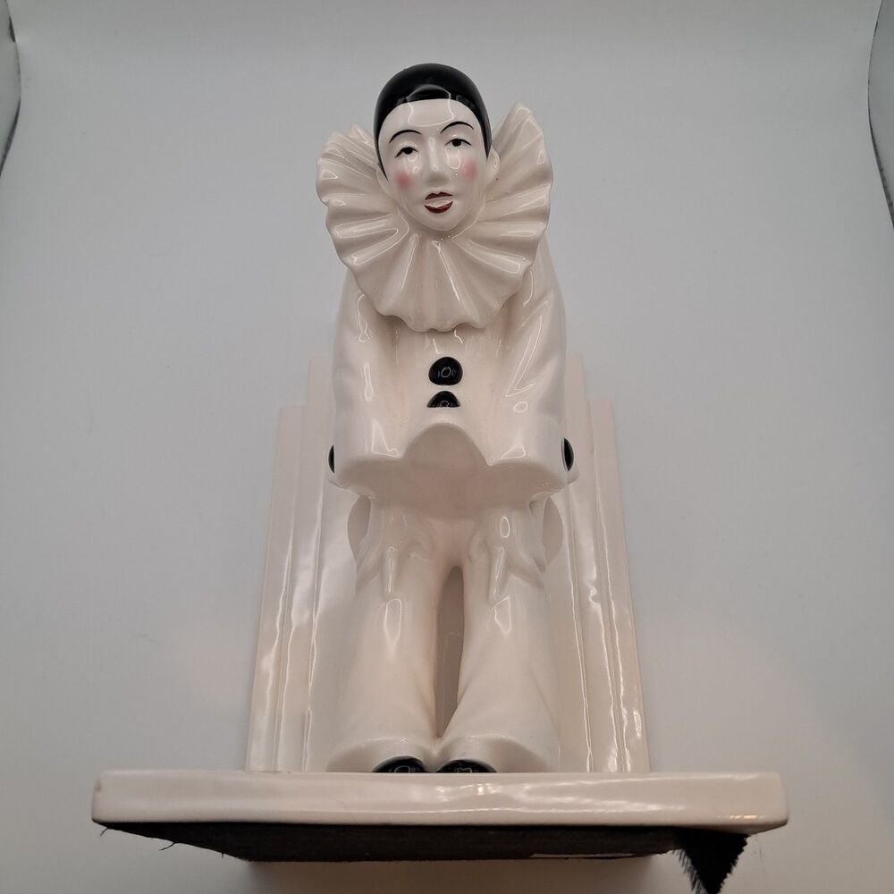 Vtg Taste Setter Sigma Pierrot Mime Clown Ceramic Bookend Made In Japan